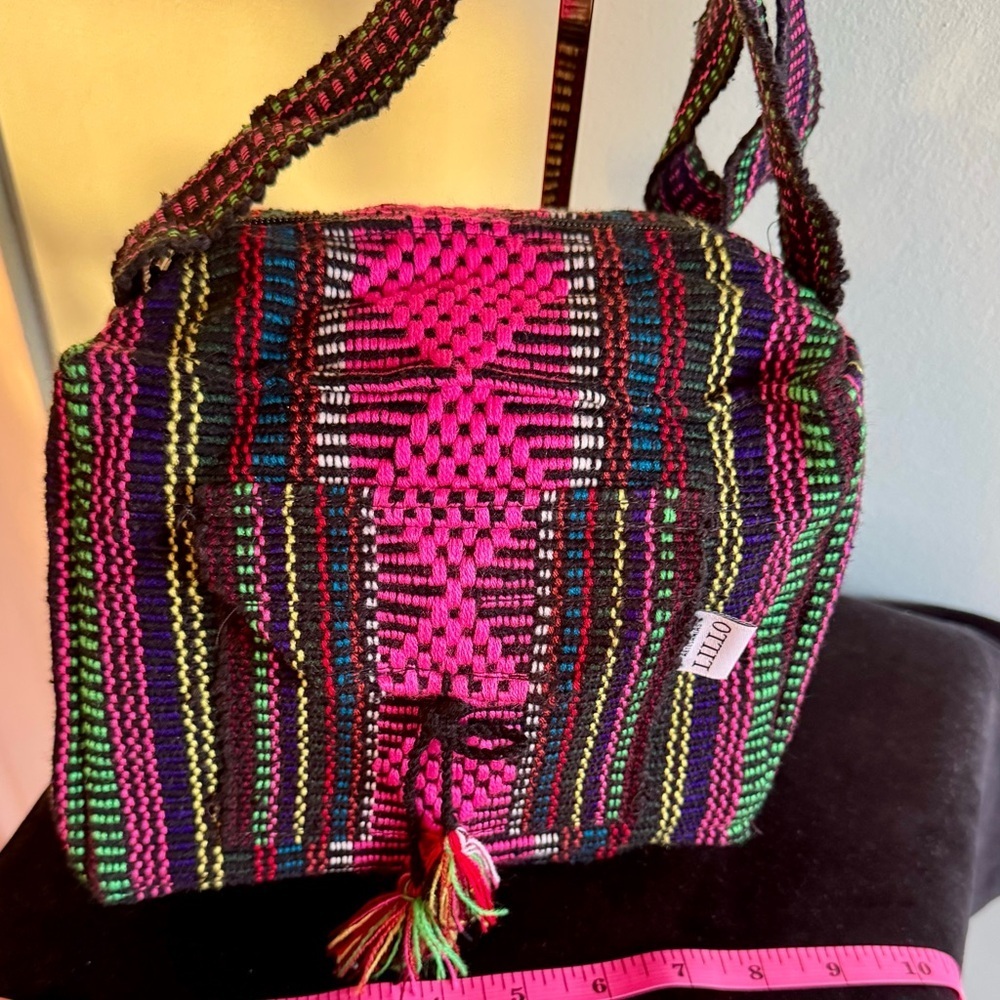 NWOT LILLO MADE IN MEXICO BAG colors are pink blue green yellow and black - Picture 4 of 11